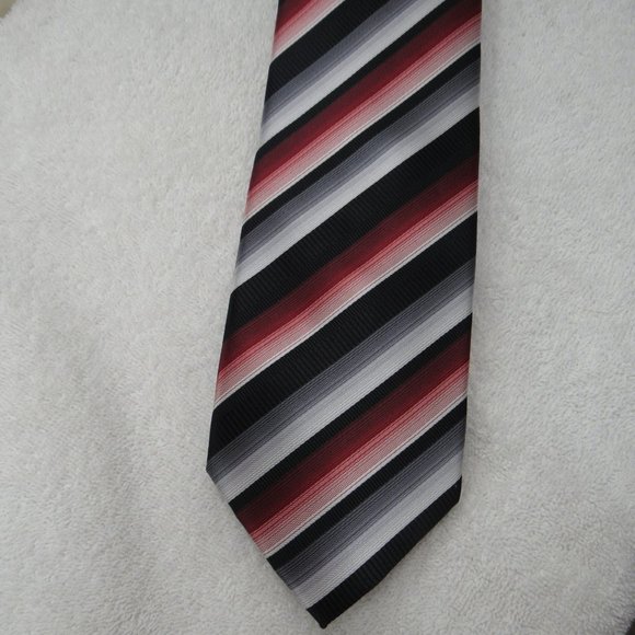 Alexander Julian Colours Tie Striped Necktie Red - Picture 1 of 5